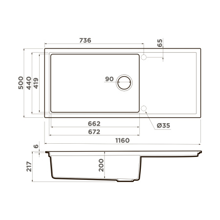 Кухонная мойка Omoikiri Sintesi 116 4997124 leningrad grey