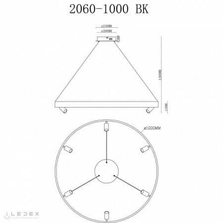 Подвесная люстра iLedex Vision 2060-D1000 BK