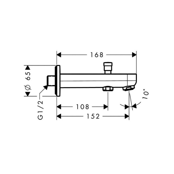 Излив для ванны hansgrohe Metris S 31417000 с переключателем на душ