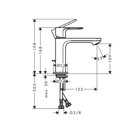 Смеситель для раковины Hansgrohe Rebris S 72588670 черный матовый