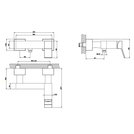 Смеситель для душа Gessi Rettangolo K 53031#031