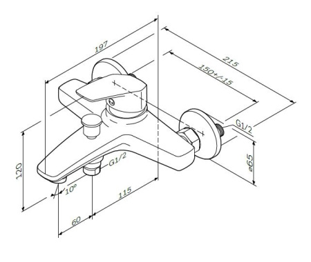 Смеситель для ванны Am.Pm Gem F9010000