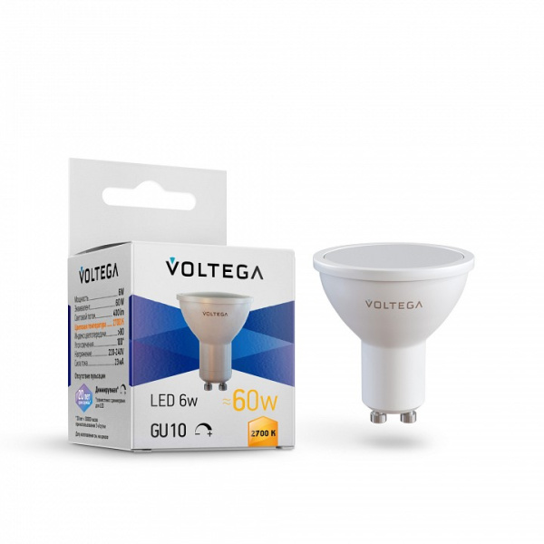 Лампа светодиодная Voltega Софит диммируемый (Sofit dim) GU10 GU10 5Вт 2700K 7238