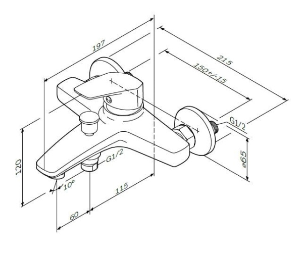 Смеситель для ванны Am.Pm Gem F9010000