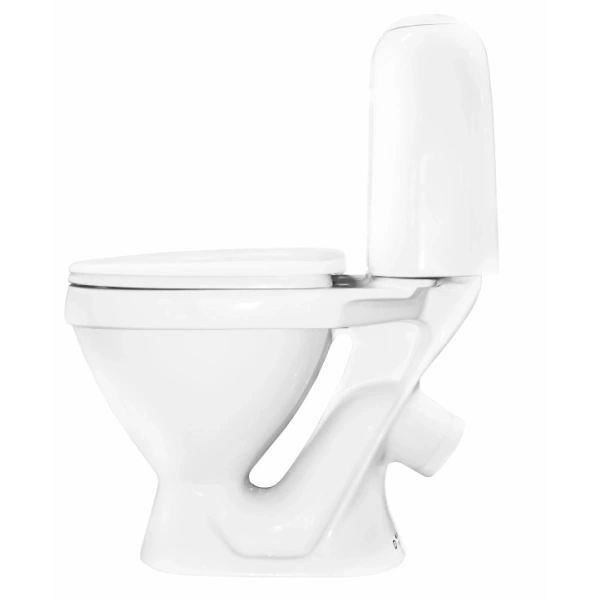 Унитаз-компакт Sanita Виктория эконом WC.CC/Victoria/1-P/WHT.G/S1 косой выпуск, с сиденьем полипропилен, белый