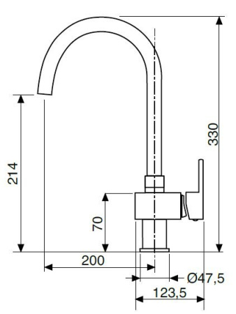 Смеситель для раковины Cezares UNIKA-LSM1-A-NOP-W0