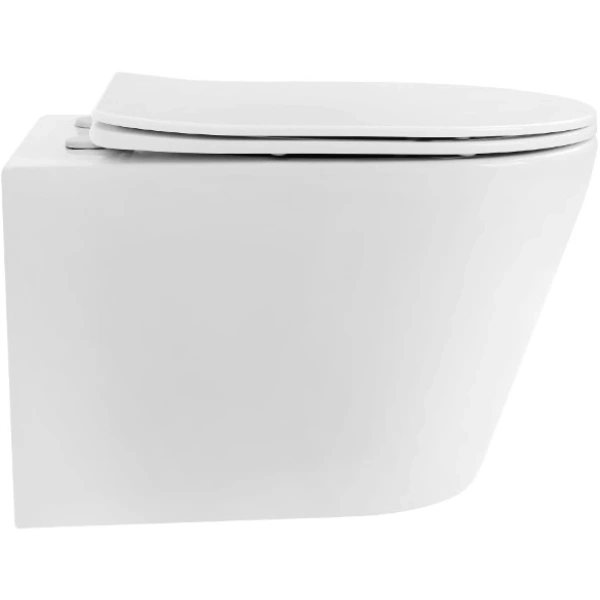 Унитаз подвесной Boheme Avva 973-SET-W безободковый, торнадо, с сиденьем микролифт, белый