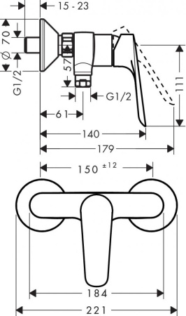 Смеситель для душа hansgrohe Logis E 71610000
