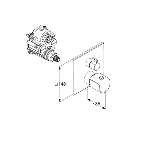 Термостатический смеситель для ванны и душа Kludi Ameo 418850575