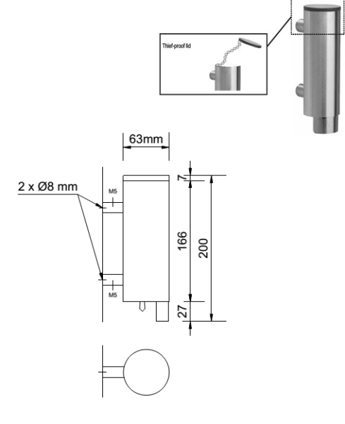Диспенсер для мыла Nofer INOX 03024.S матовый