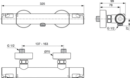 Смеситель для душа Ideal Standard Ceratherm T50 A7214AA