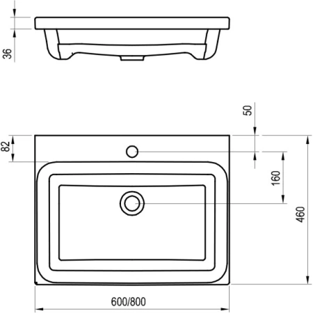 Раковина 60x46 см Ravak Comfort 600 XJX01260001