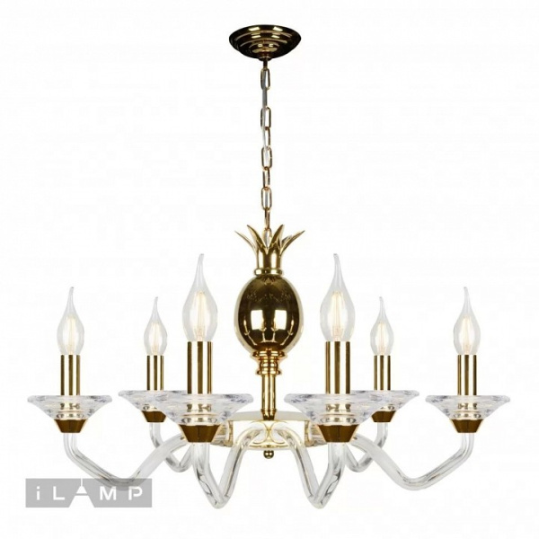 Подвесная люстра iLamp Flo YT2049-8 GD+Cear