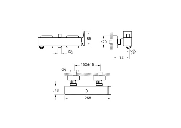 Смеситель для ванны Vitra Brava A42613EXP