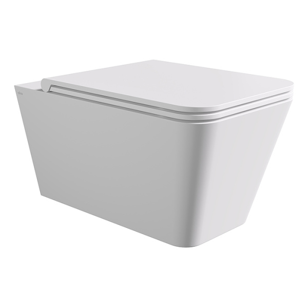 Подвесной унитаз с крышкой и сиденьем Alice Hide Square 31210109SET белый матовый