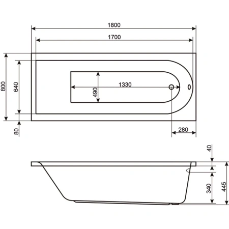 Акриловая ванна Excellent Aurum WAEX.AUR18WH 180x80 см, белый