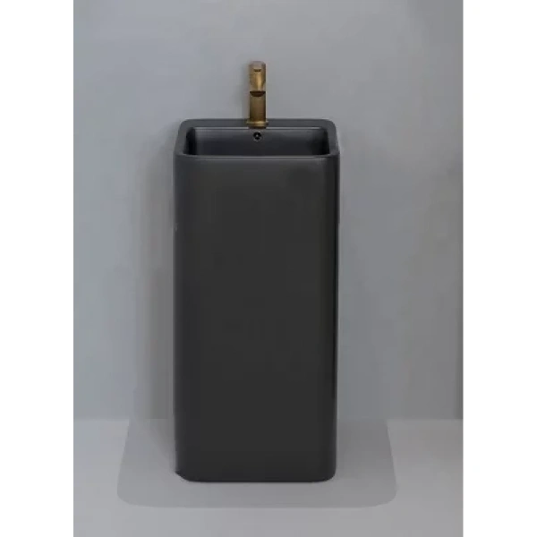 Раковина CeramaLux P7004LMB 40x40 см, напольная, черный матовый