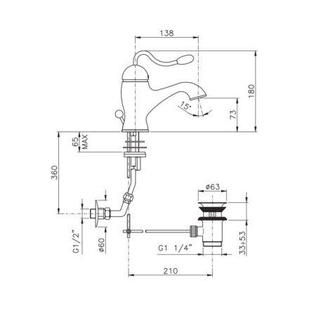 Смеситель для раковины Nicolazzi Signal 3402GO20 золото