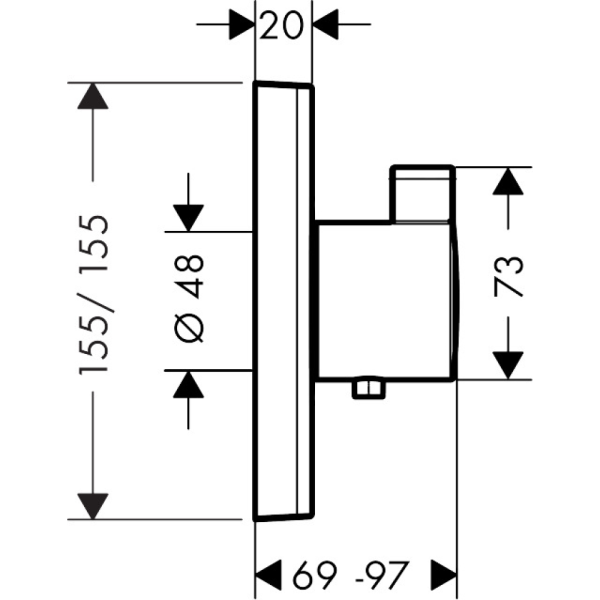 Термостатический смеситель hansgrohe ShowerSelect 15760340 шлифованный черный хром