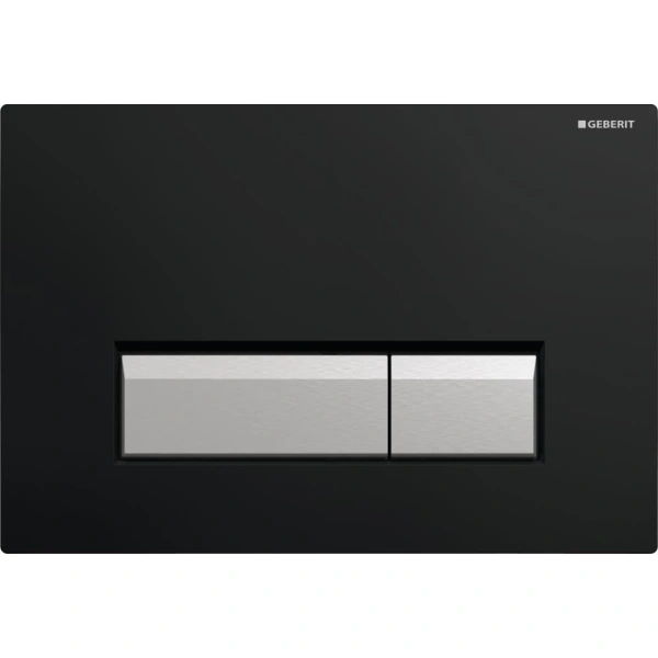 Инсталляция для унитаза Geberit Duofix Sigma 40 111.300.00.5 + 111.815.00.1 + 115.600.KR.1 с кнопкой смыва, черный/матовый алюминий
