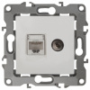ТВ-розетка и розетка Ethernet RJ-45 без рамки Эра Эра 12 12-3110-01
