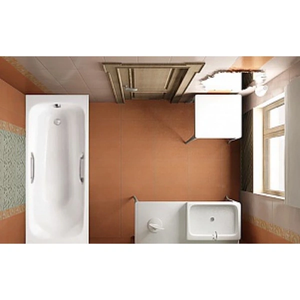 Ванна чугунная Jacob Delafon Melanie E2935-00 160x70 см, с отверстиями под ручки, антискользящим покрытием, белый