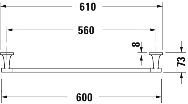 Полотенцедержатель Duravit Starck T 0099424600 61 см черный матовый