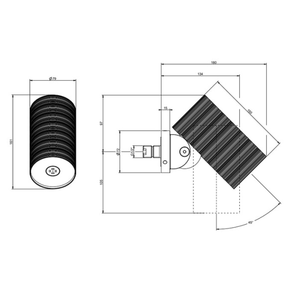 Верхний душ Gessi 316 57245#239 сталь
