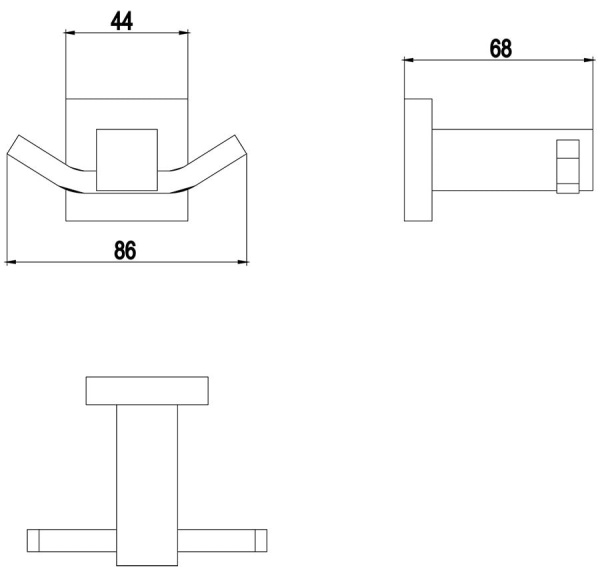 Крючок двойной Timo Selene 17012/17