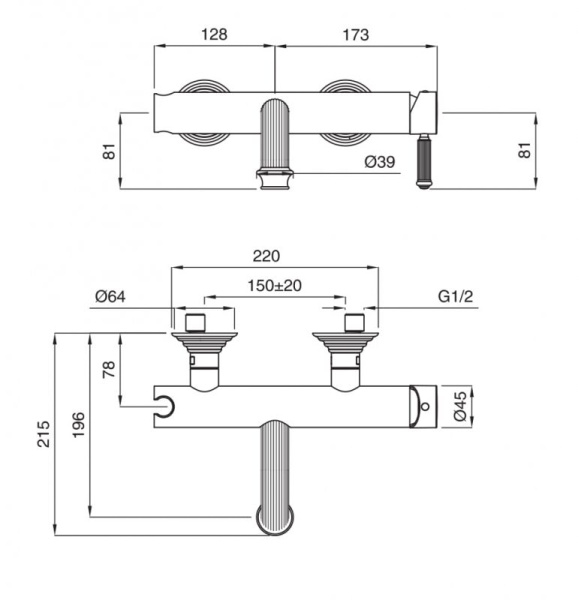 Смеситель для ванны Cezares Aphrodite APHRODITE-VDM-02-Bi Бронза