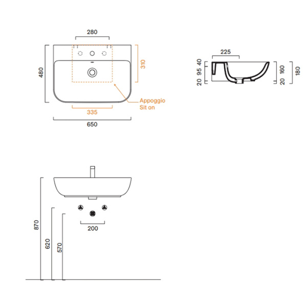 Раковина Catalano Italy 65 0720651001
