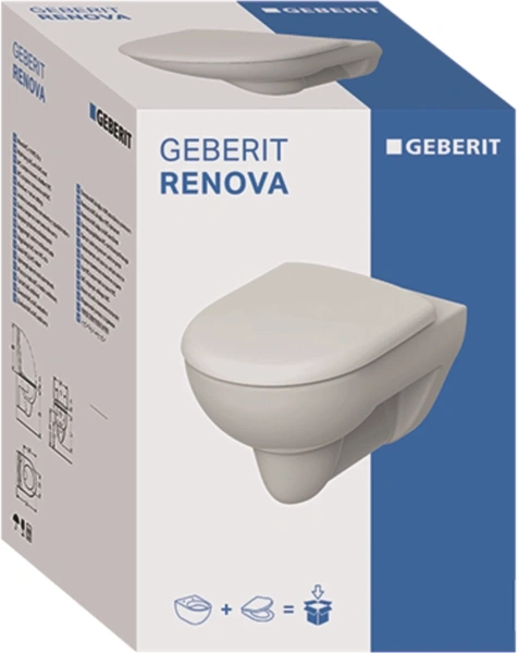 Унитаз подвесной Geberit Renova 500.802.00.1 с сиденьем, белый
