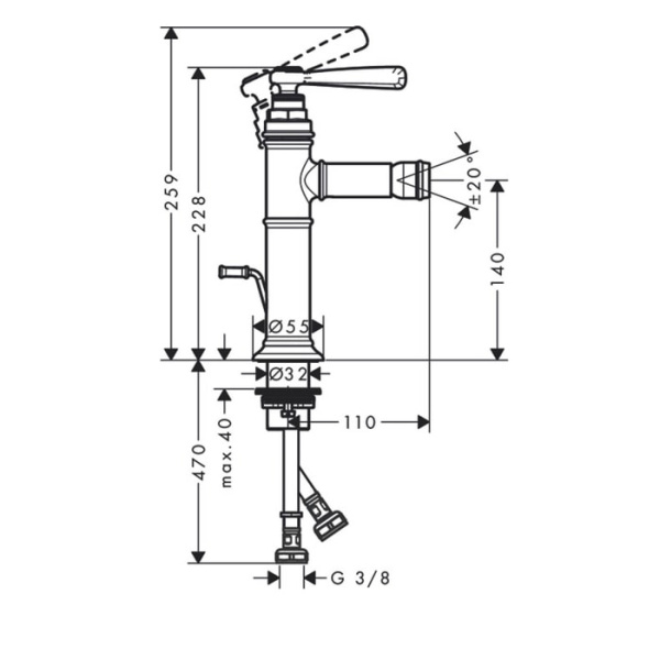 Смеситель для биде Axor Montreux 16526000