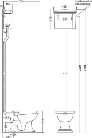 Бачок для унитаза Kerasan Retro 108001 белый