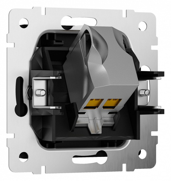 Розетка Ethernet RJ-45 и со шторками без рамки Werkel черный матовый W5120108