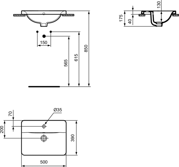 Раковина Ideal Standard Connect 50 (E504301)