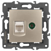 ТВ-розетка и розетка Ethernet RJ-45 без рамки Эра Эра Elegance 14-3110-04