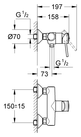 Смеситель для душа Grohe BauClassic 32867000