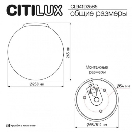 Накладной светильник Citilux RON CL941D25B5