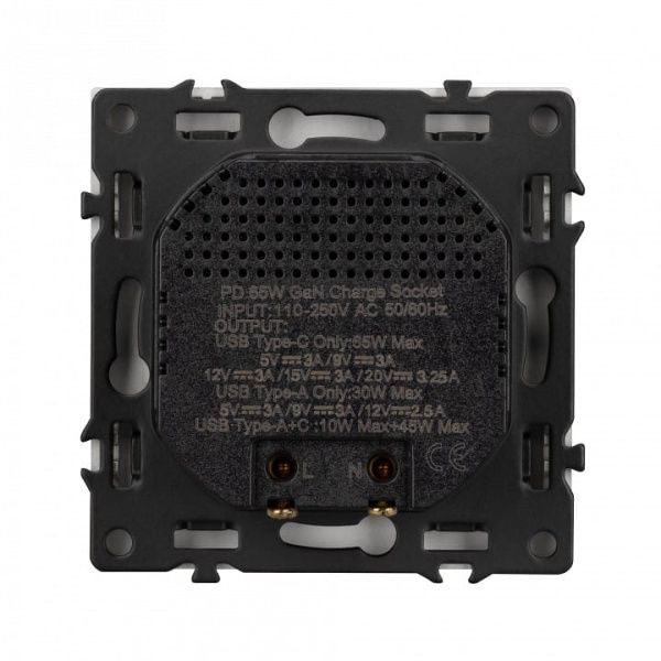 Розетка 2хUSB type A и C без рамки Arlight NOBE 054316(1)
