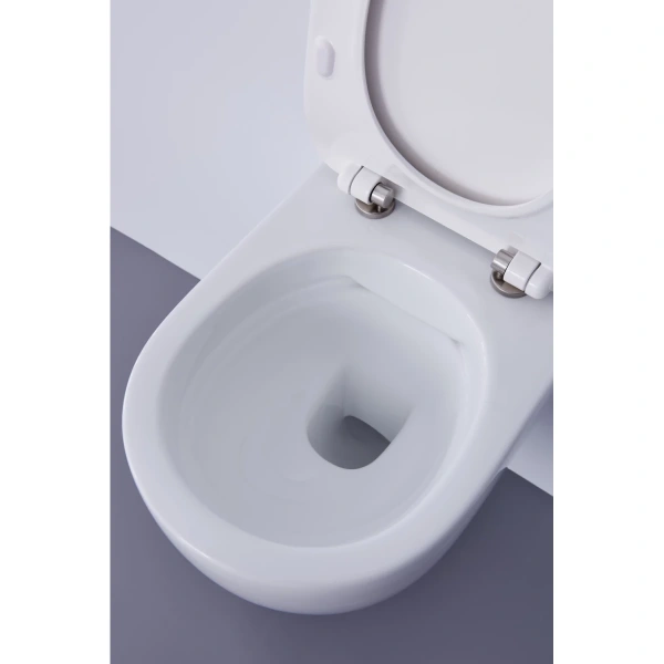 Унитаз подвесной SSWW NC2038 безободковый, с сиденьем микролифт, белый