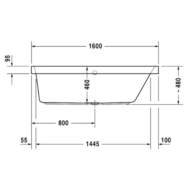 Акриловая ванна 160x70 см R Duravit Happy D.2 700309000000000