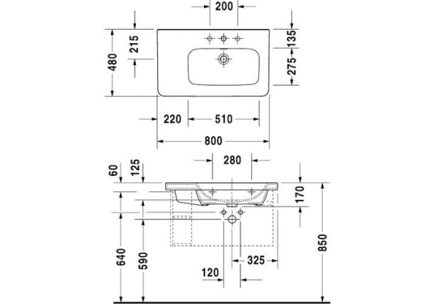Раковина Duravit DuraStyle 2326800000
