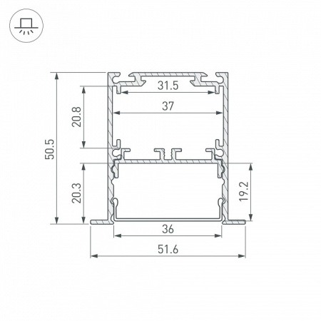 Профиль встраиваемый Arlight SL-LINIA 044685