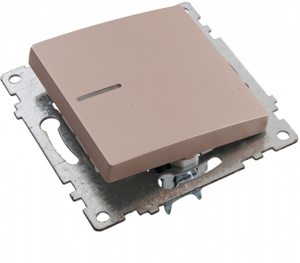 Выключатель одноклавишный с подсветкой без рамки Stekker Катрин 39591