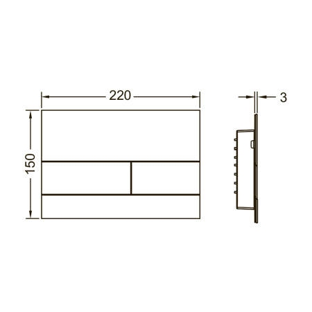 Клавиша смыва Tece TECEsquare II 9240845 ржавая сталь