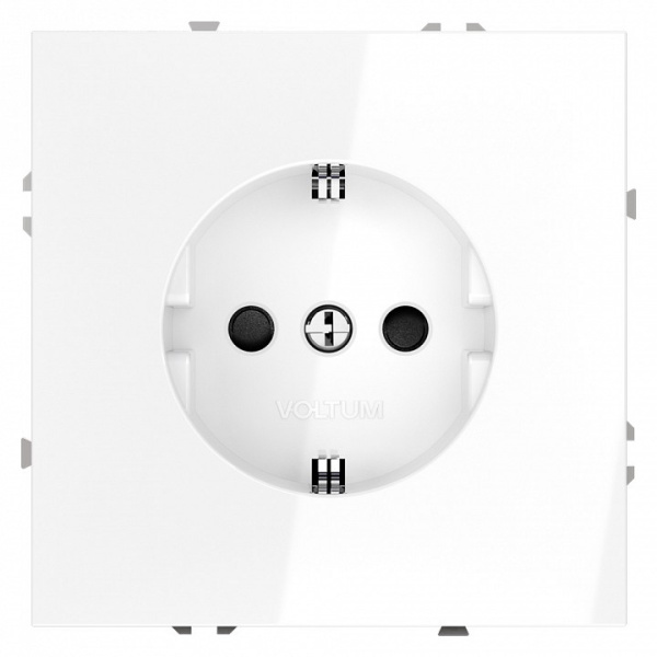 Розетка с заземлением и со шторкой без рамки Voltum S70 VLS040201