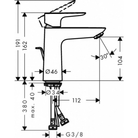 Смеситель для раковины hansgrohe Talis E 71712670 черный матовый