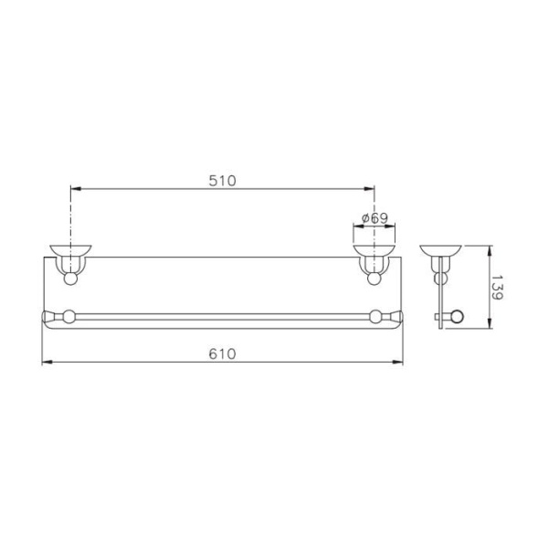 Полочка Nicolazzi Cristallo Di Rocca 60 1480GO09C золото