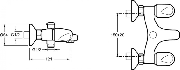 Смеситель для ванны с душем Jacob Delafon Galeo CD E71920-CP хром